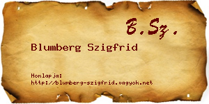 Blumberg Szigfrid névjegykártya